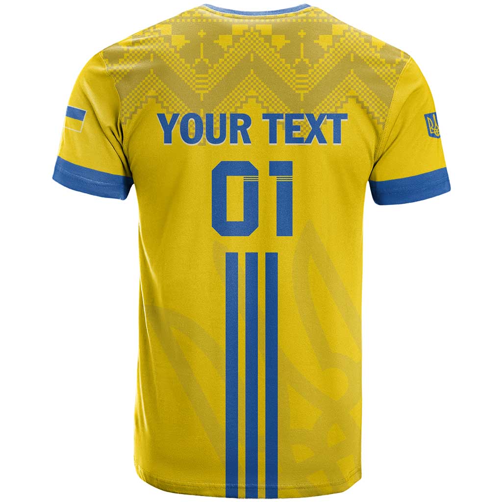 Custom Ukraine 2024 Football T Shirt Ukrainian Folk Pattern - Wonder Print Shop
