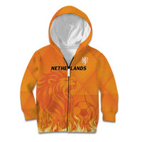Custom Netherlands 2024 Football Kid Hoodie Holland Oranje Lions - Wonder Print Shop