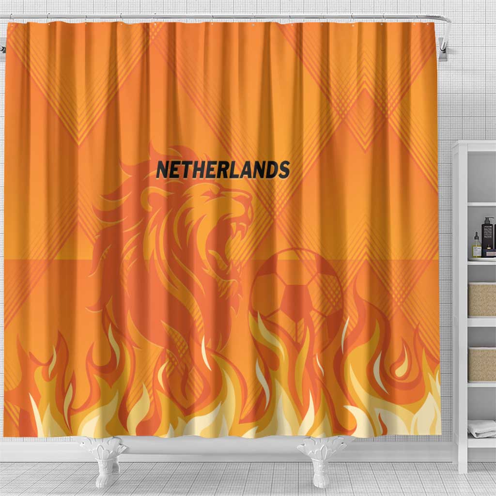 Netherlands 2024 Football Shower Curtain Holland Oranje Lions