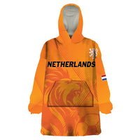 Custom Netherlands 2024 Football Wearable Blanket Hoodie Holland Oranje Lions - Wonder Print Shop