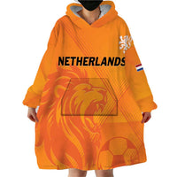 Custom Netherlands 2024 Football Wearable Blanket Hoodie Holland Oranje Lions - Wonder Print Shop