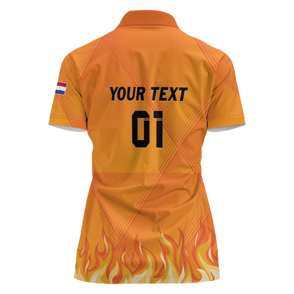Custom Netherlands 2024 Football Women Polo Shirt Holland Oranje Lions - Wonder Print Shop