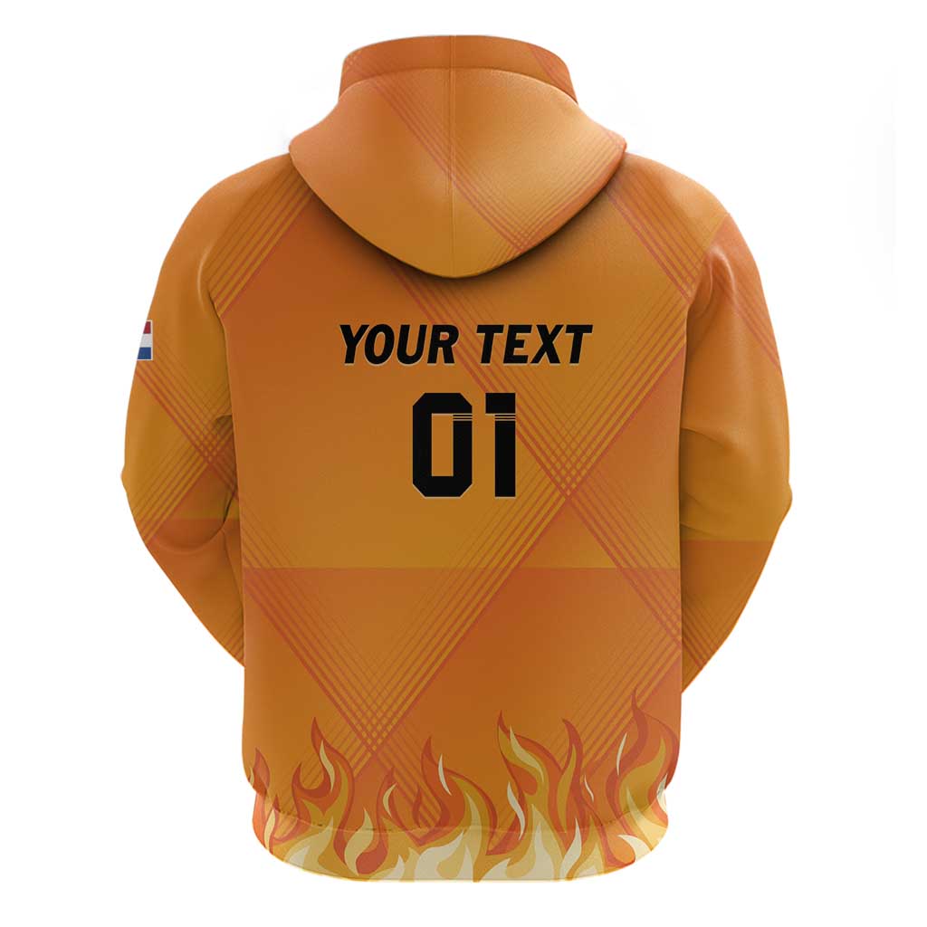 Custom Netherlands 2024 Football Zip Hoodie Holland Oranje Lions - Wonder Print Shop
