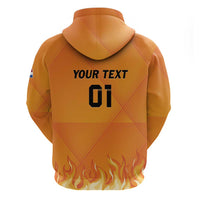 Custom Netherlands 2024 Football Zip Hoodie Holland Oranje Lions - Wonder Print Shop