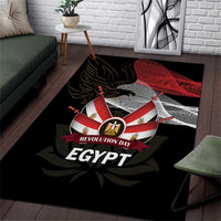 Egypt Revolution Day Area Rug Steppe Eagle Lotus Flower - Wonder Print Shop