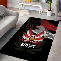 Egypt Revolution Day Area Rug Steppe Eagle Lotus Flower - Wonder Print Shop