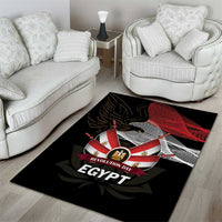 Egypt Revolution Day Area Rug Steppe Eagle Lotus Flower - Wonder Print Shop