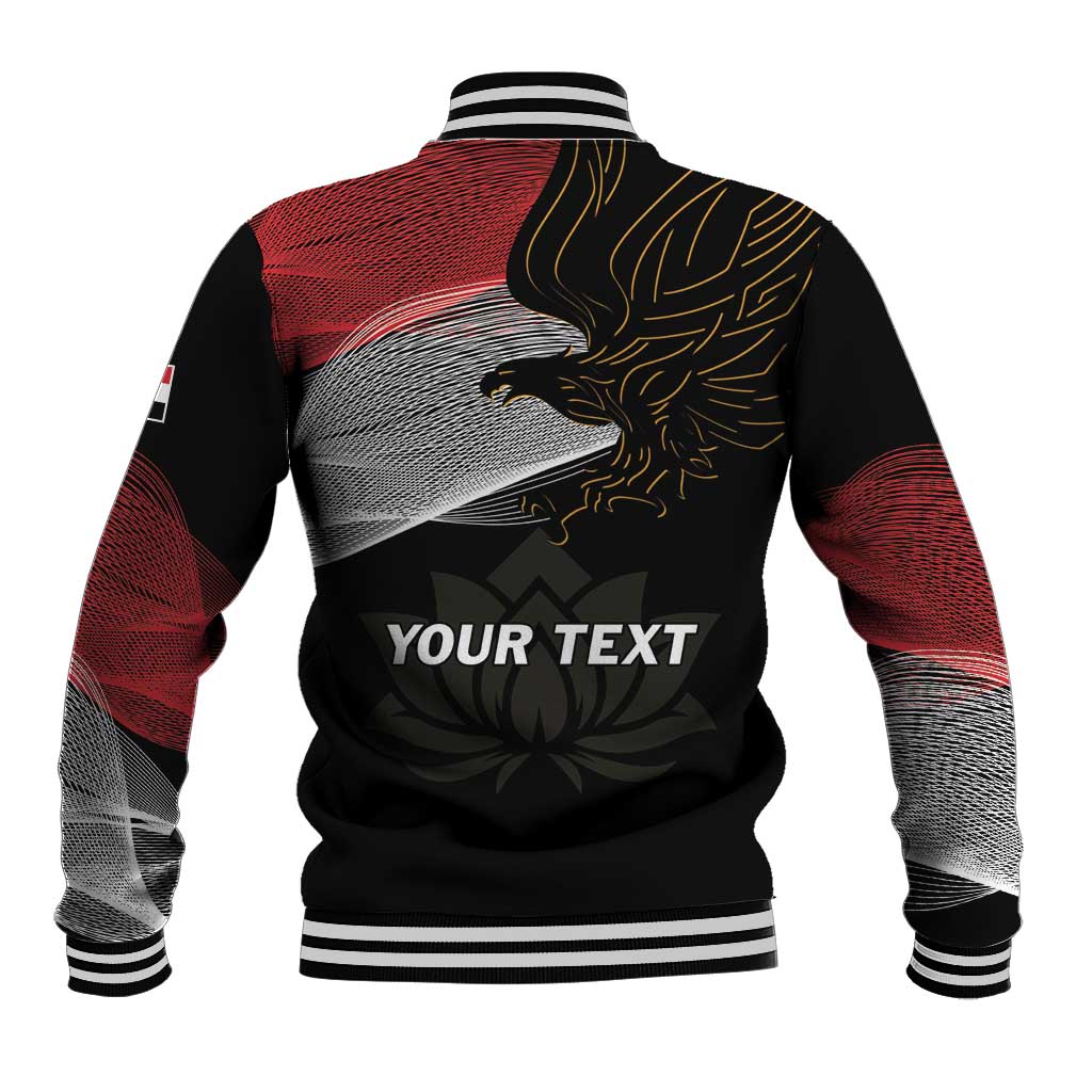 Personalized Egypt Revolution Day Baseball Jacket Steppe Eagle Lotus Flower - Wonder Print Shop