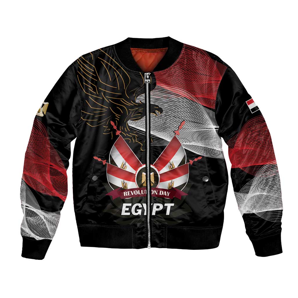 Personalized Egypt Revolution Day Bomber Jacket Steppe Eagle Lotus Flower - Wonder Print Shop