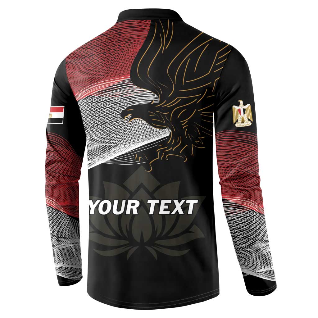 Personalized Egypt Revolution Day Button Sweatshirt Steppe Eagle Lotus Flower - Wonder Print Shop