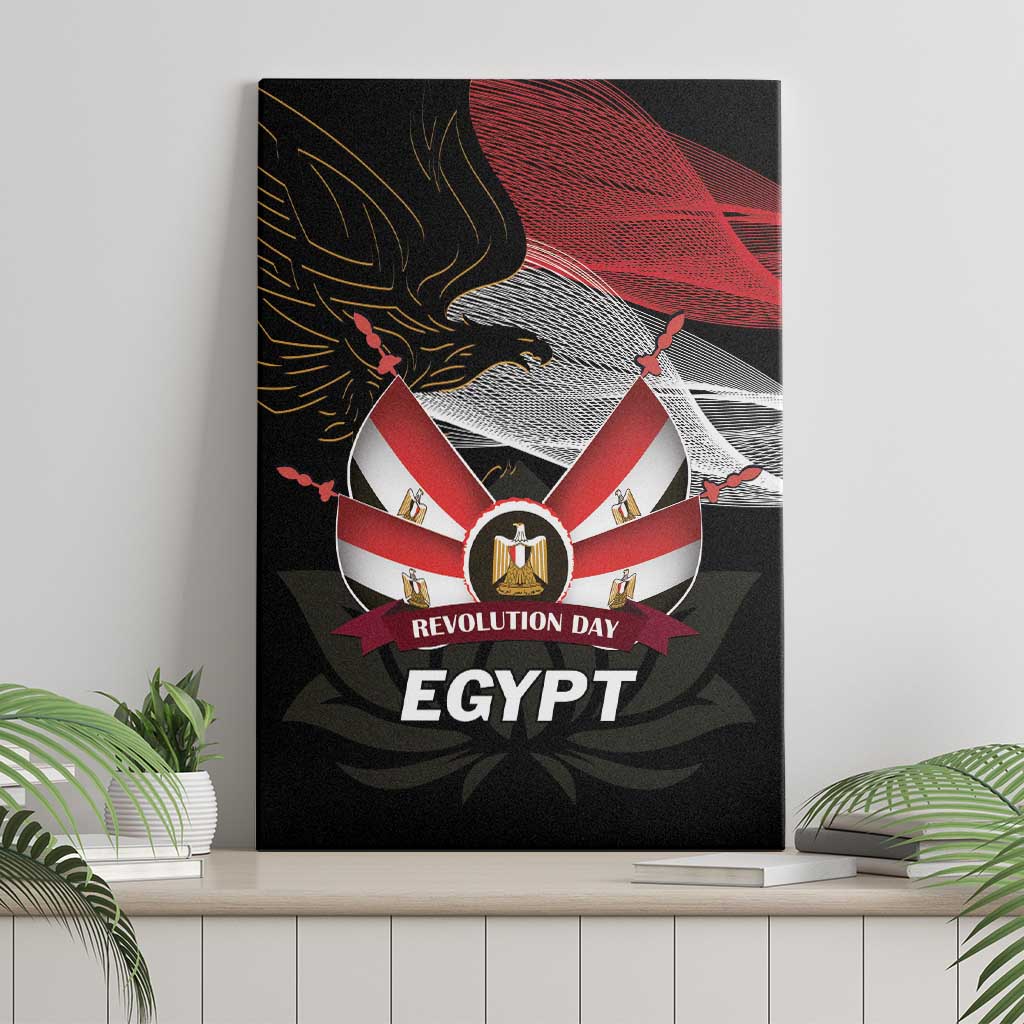 Egypt Revolution Day Canvas Wall Art Steppe Eagle Lotus Flower - Wonder Print Shop