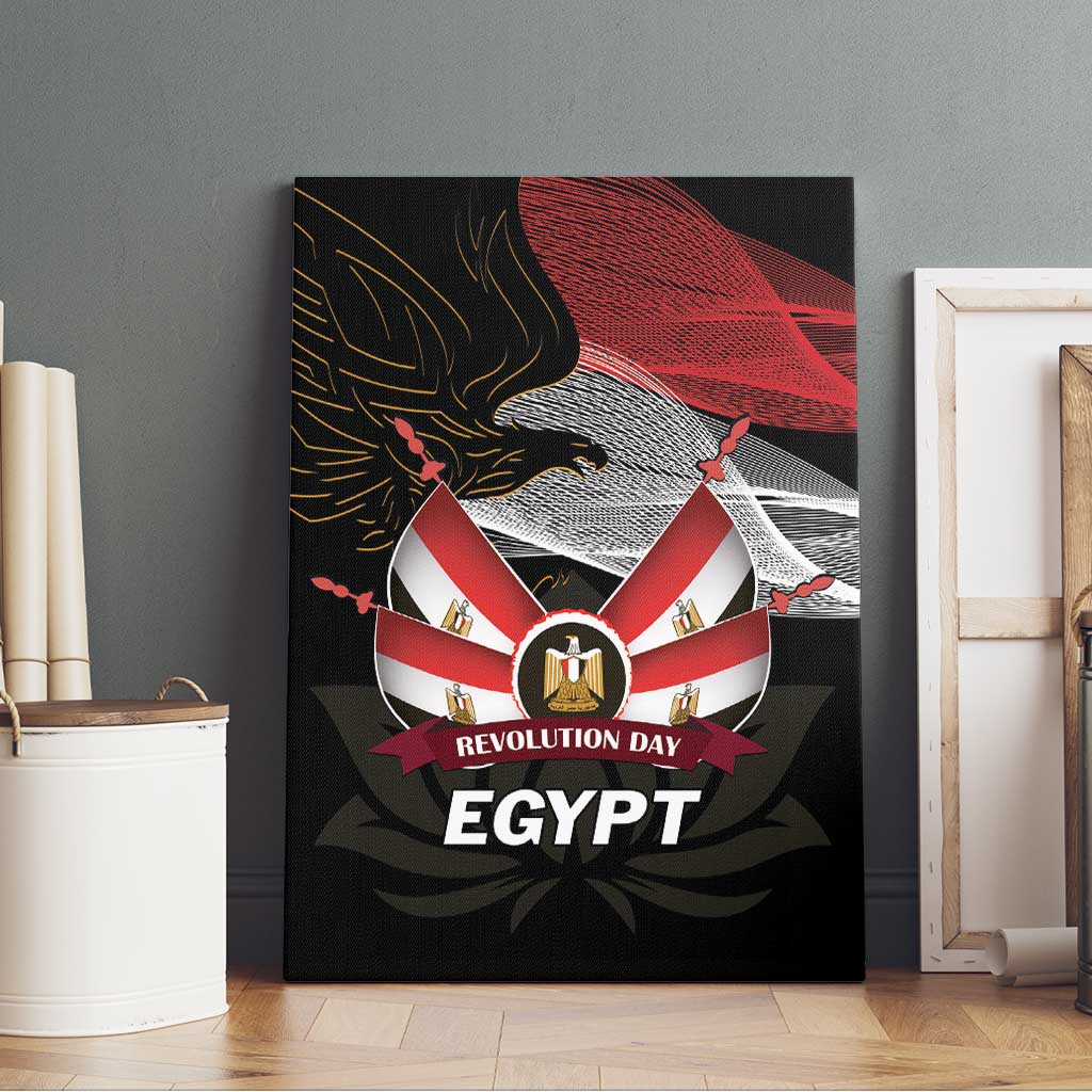 Egypt Revolution Day Canvas Wall Art Steppe Eagle Lotus Flower - Wonder Print Shop