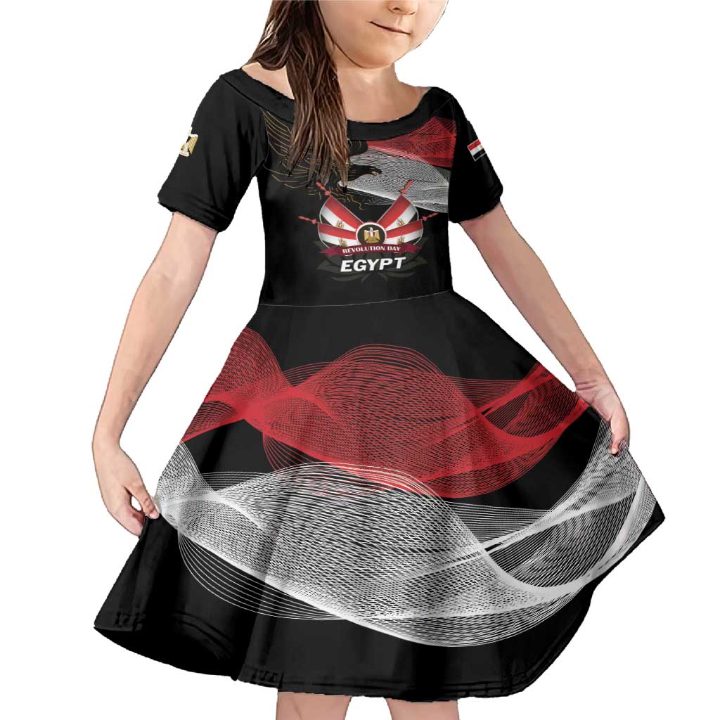 Personalized Egypt Revolution Day Family Matching Mermaid Dress and Hawaiian Shirt Steppe Eagle Lotus Flower - Wonder Print Shop