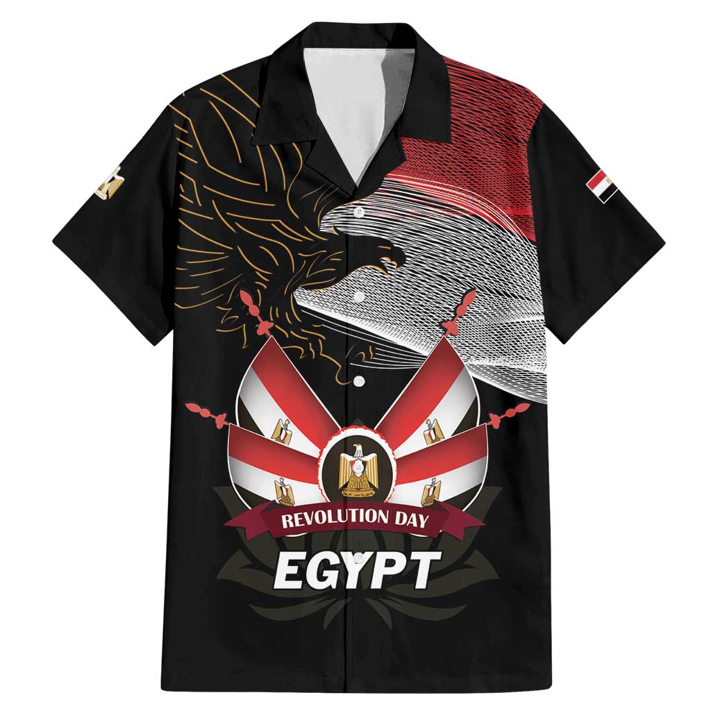 Personalized Egypt Revolution Day Family Matching Mermaid Dress and Hawaiian Shirt Steppe Eagle Lotus Flower - Wonder Print Shop