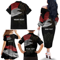 Personalized Egypt Revolution Day Family Matching Off The Shoulder Long Sleeve Dress and Hawaiian Shirt Steppe Eagle Lotus Flower - Wonder Print Shop