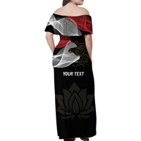 Personalized Egypt Revolution Day Family Matching Off Shoulder Maxi Dress and Hawaiian Shirt Steppe Eagle Lotus Flower - Wonder Print Shop