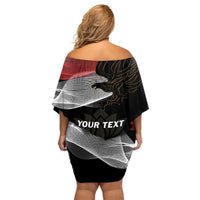 Personalized Egypt Revolution Day Family Matching Off Shoulder Short Dress and Hawaiian Shirt Steppe Eagle Lotus Flower - Wonder Print Shop