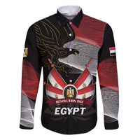 Personalized Egypt Revolution Day Family Matching Puletasi and Hawaiian Shirt Steppe Eagle Lotus Flower - Wonder Print Shop