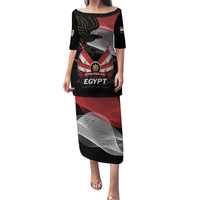 Personalized Egypt Revolution Day Family Matching Puletasi and Hawaiian Shirt Steppe Eagle Lotus Flower - Wonder Print Shop