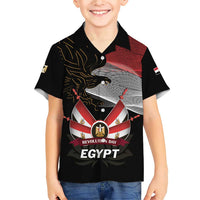 Personalized Egypt Revolution Day Family Matching Short Sleeve Bodycon Dress and Hawaiian Shirt Steppe Eagle Lotus Flower - Wonder Print Shop
