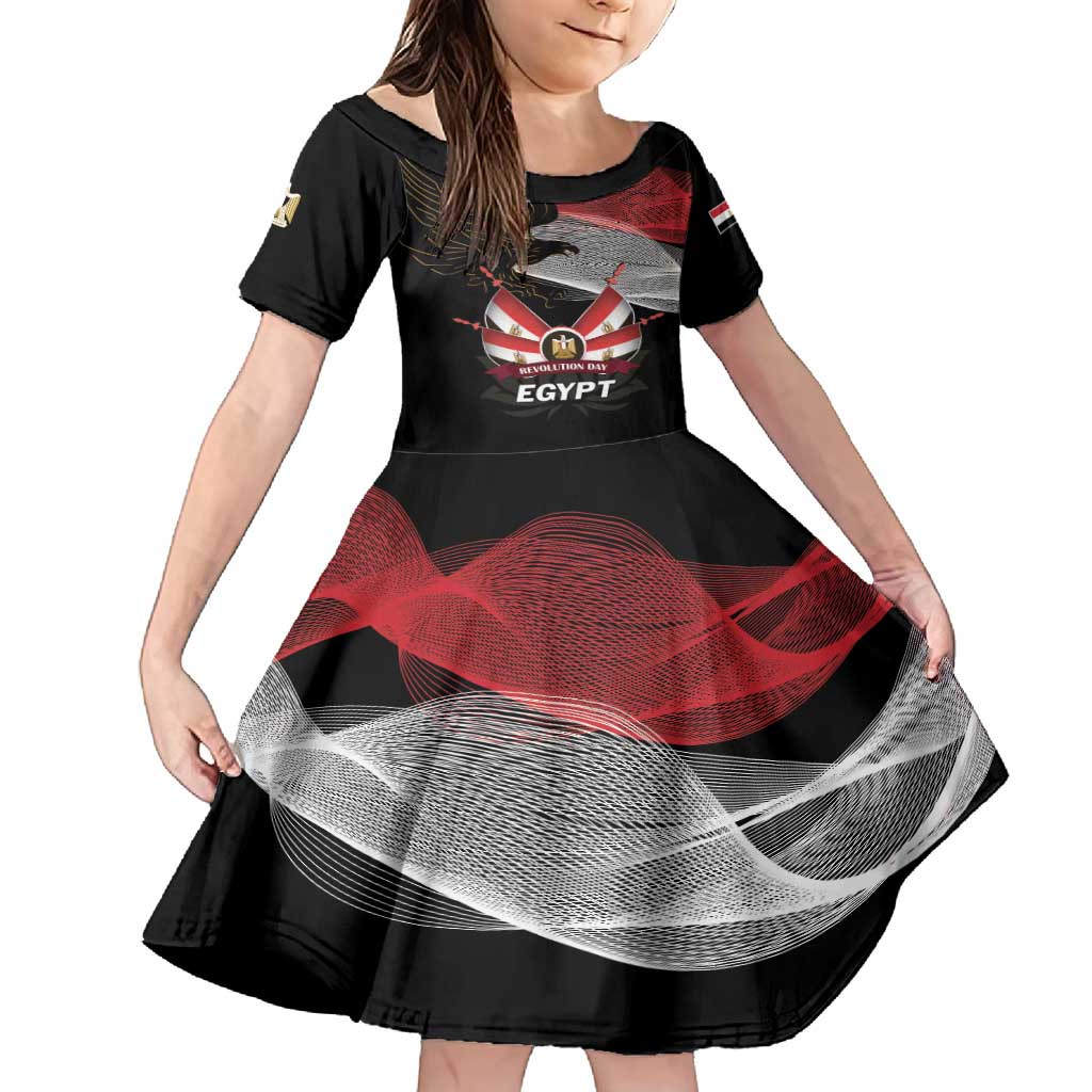 Personalized Egypt Revolution Day Family Matching Summer Maxi Dress and Hawaiian Shirt Steppe Eagle Lotus Flower - Wonder Print Shop