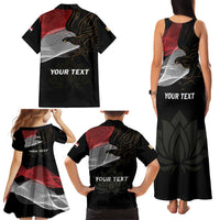 Personalized Egypt Revolution Day Family Matching Tank Maxi Dress and Hawaiian Shirt Steppe Eagle Lotus Flower - Wonder Print Shop