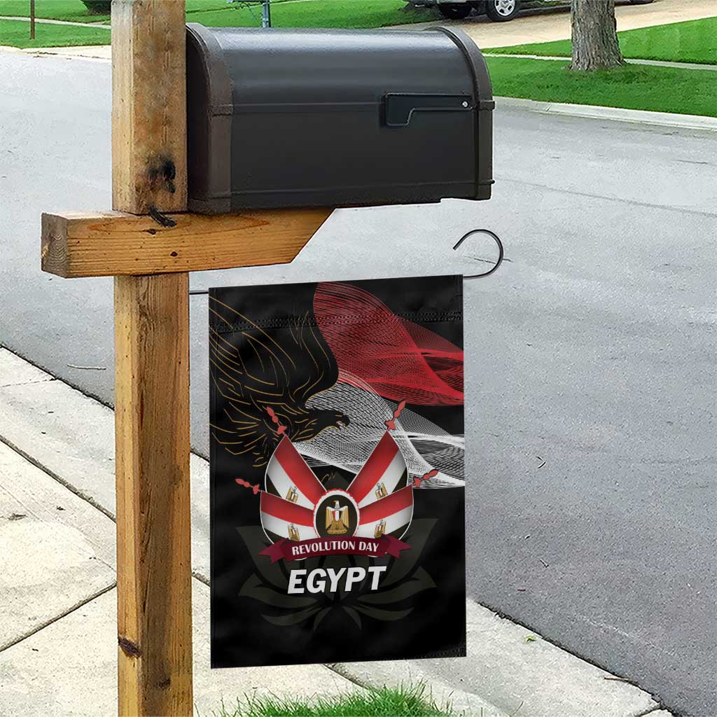 Egypt Revolution Day Garden Flag Steppe Eagle Lotus Flower - Wonder Print Shop