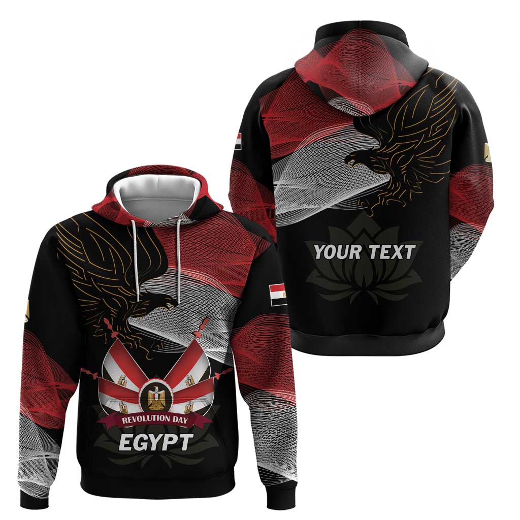 Personalized Egypt Revolution Day Hoodie Steppe Eagle Lotus Flower - Wonder Print Shop