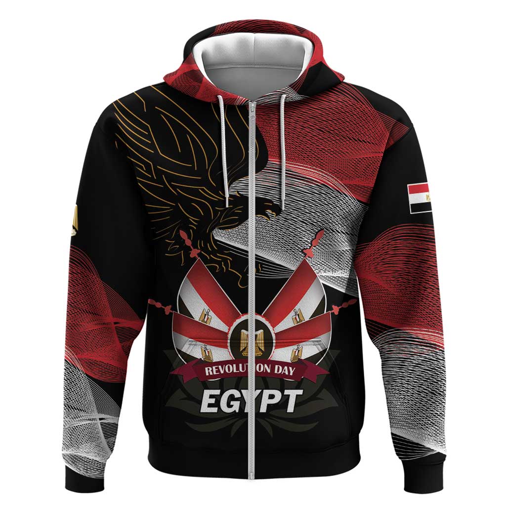 Personalized Egypt Revolution Day Hoodie Steppe Eagle Lotus Flower - Wonder Print Shop