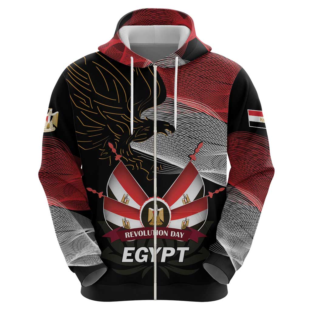 Personalized Egypt Revolution Day Hoodie Steppe Eagle Lotus Flower - Wonder Print Shop