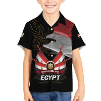 Personalized Egypt Revolution Day Kid Hawaiian Shirt Steppe Eagle Lotus Flower - Wonder Print Shop