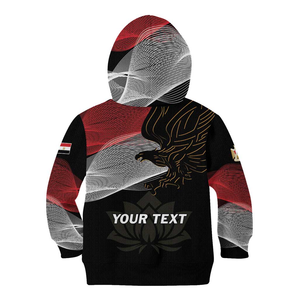 Personalized Egypt Revolution Day Kid Hoodie Steppe Eagle Lotus Flower - Wonder Print Shop