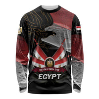 Personalized Egypt Revolution Day Long Sleeve Shirt Steppe Eagle Lotus Flower - Wonder Print Shop