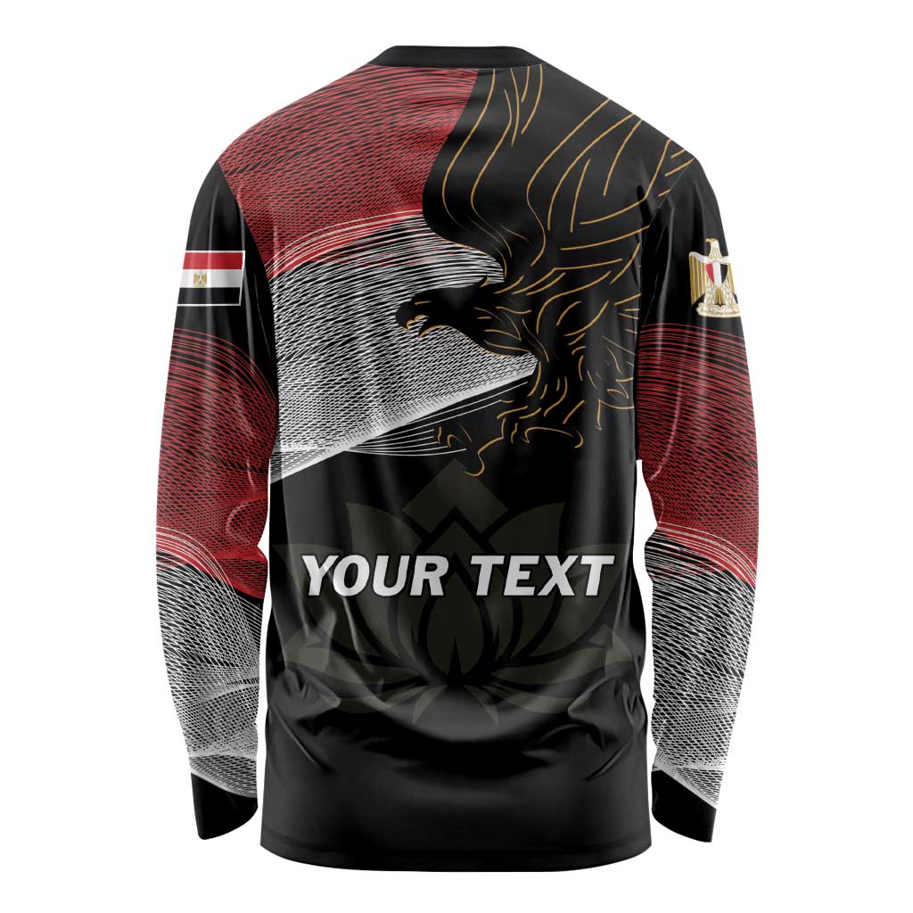 Personalized Egypt Revolution Day Long Sleeve Shirt Steppe Eagle Lotus Flower - Wonder Print Shop