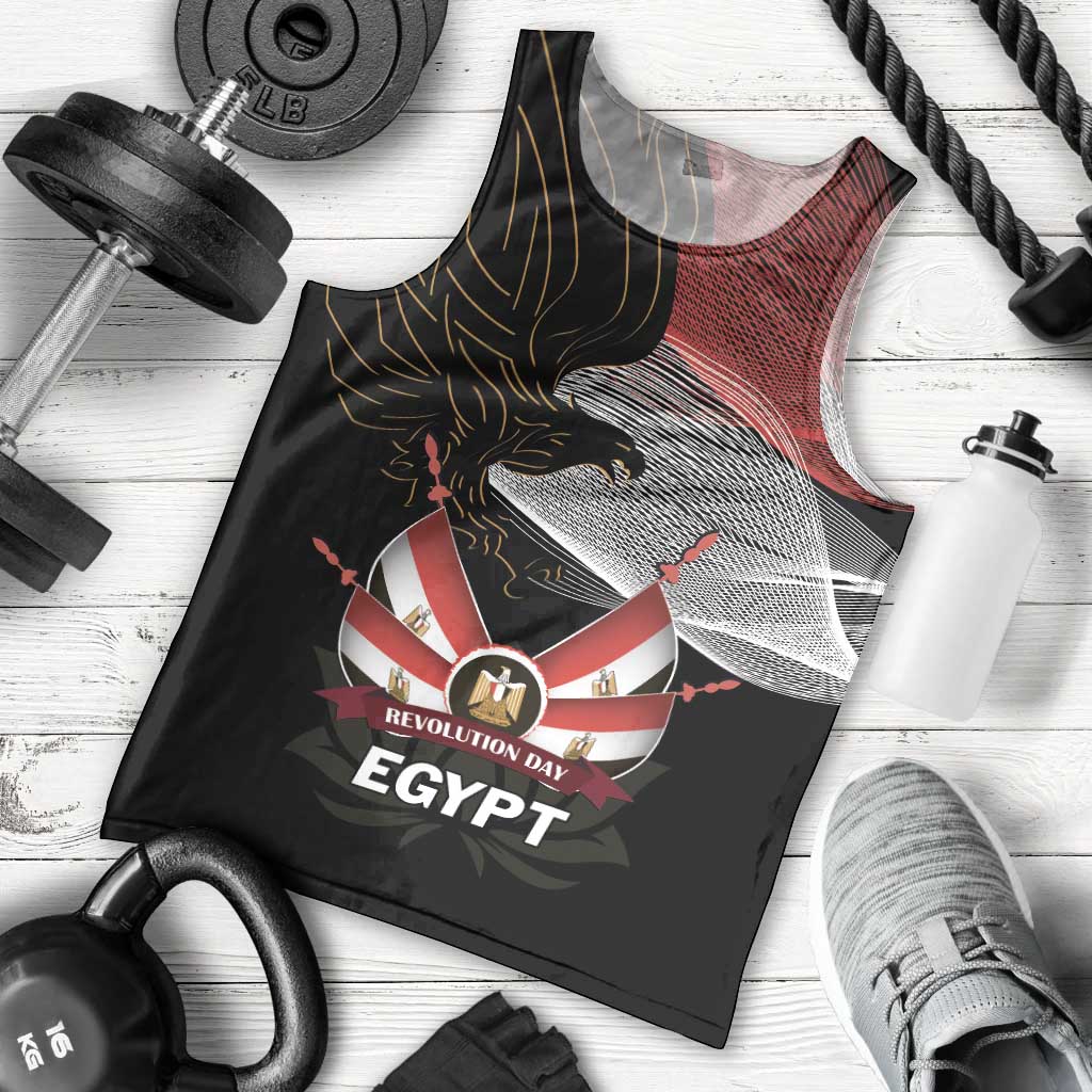 Personalized Egypt Revolution Day Men Tank Top Steppe Eagle Lotus Flower - Wonder Print Shop