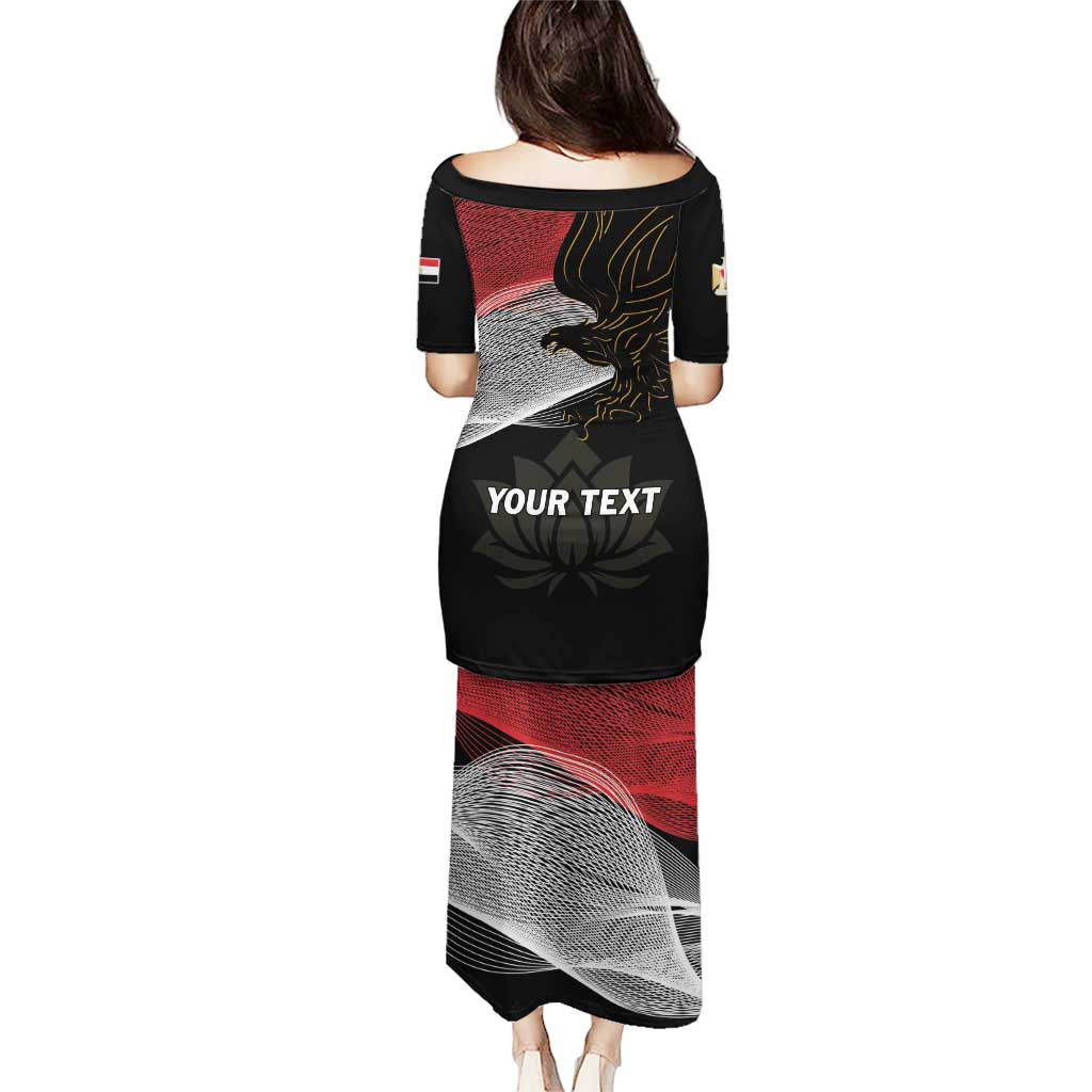 Personalized Egypt Revolution Day Puletasi Steppe Eagle Lotus Flower - Wonder Print Shop