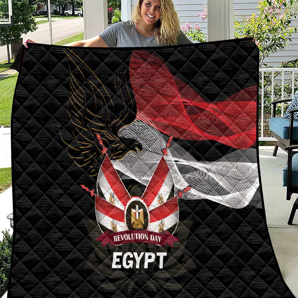Egypt Revolution Day Quilt Steppe Eagle Lotus Flower - Wonder Print Shop