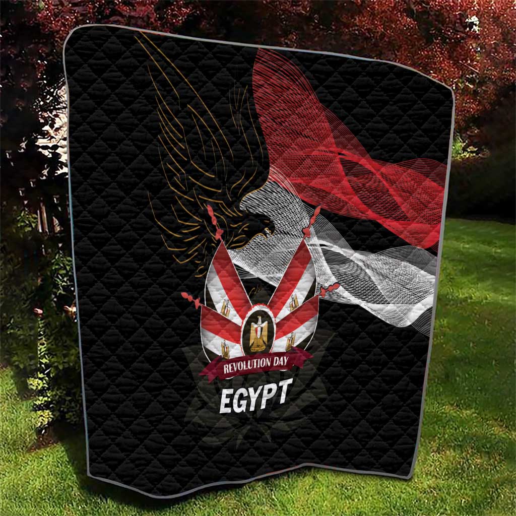 Egypt Revolution Day Quilt Steppe Eagle Lotus Flower - Wonder Print Shop