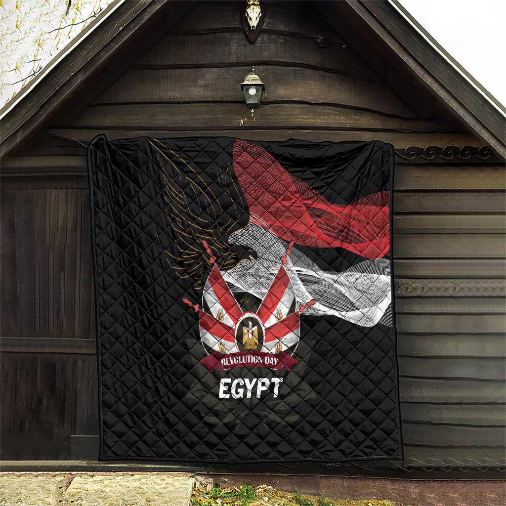 Egypt Revolution Day Quilt Steppe Eagle Lotus Flower - Wonder Print Shop