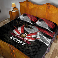 Egypt Revolution Day Quilt Bed Set Steppe Eagle Lotus Flower - Wonder Print Shop