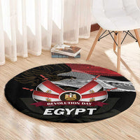 Egypt Revolution Day Round Carpet Steppe Eagle Lotus Flower
