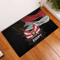 Egypt Revolution Day Rubber Doormat Steppe Eagle Lotus Flower - Wonder Print Shop