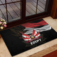 Egypt Revolution Day Rubber Doormat Steppe Eagle Lotus Flower - Wonder Print Shop