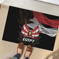 Egypt Revolution Day Rubber Doormat Steppe Eagle Lotus Flower - Wonder Print Shop