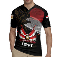 Personalized Egypt Revolution Day Rugby Jersey Steppe Eagle Lotus Flower - Wonder Print Shop