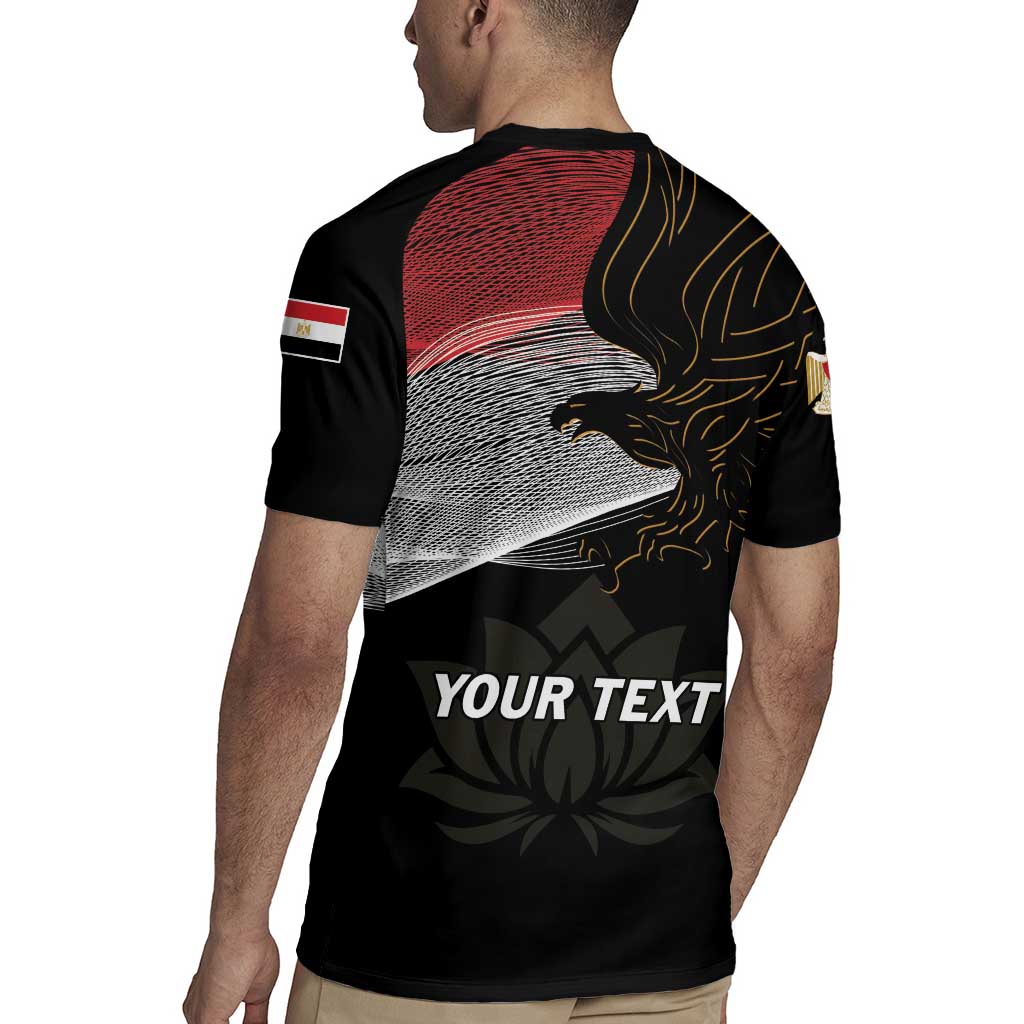 Personalized Egypt Revolution Day Rugby Jersey Steppe Eagle Lotus Flower - Wonder Print Shop