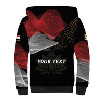 Personalized Egypt Revolution Day Sherpa Hoodie Steppe Eagle Lotus Flower - Wonder Print Shop