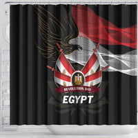 Egypt Revolution Day Shower Curtain Steppe Eagle Lotus Flower