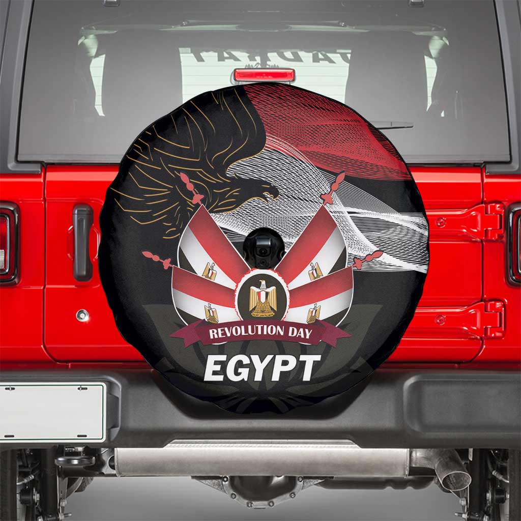 Egypt Revolution Day Spare Tire Cover Steppe Eagle Lotus Flower - Wonder Print Shop
