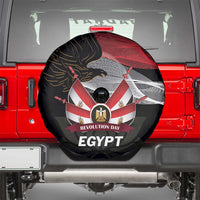 Egypt Revolution Day Spare Tire Cover Steppe Eagle Lotus Flower - Wonder Print Shop